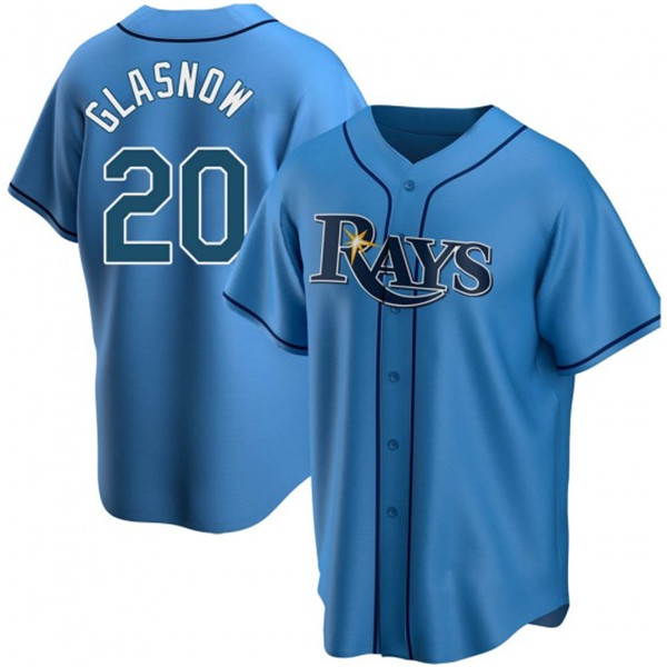 Men's Blue Tampa Bay Rays #20 Tyler Glasnow Cool Base Stitched Baseball Jersey